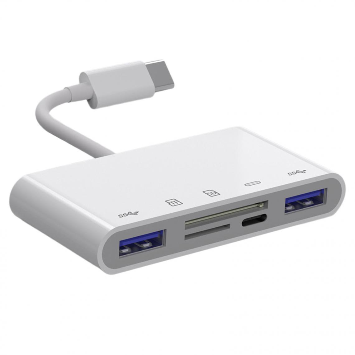 marque generique - USB C Hub 5-Port Type C Hub Adaptateur, USB C Adaptateur avec USB 3.0 Ports, multi USB Hub Splitter, pour Air et Plus USB C Appareils - Hub