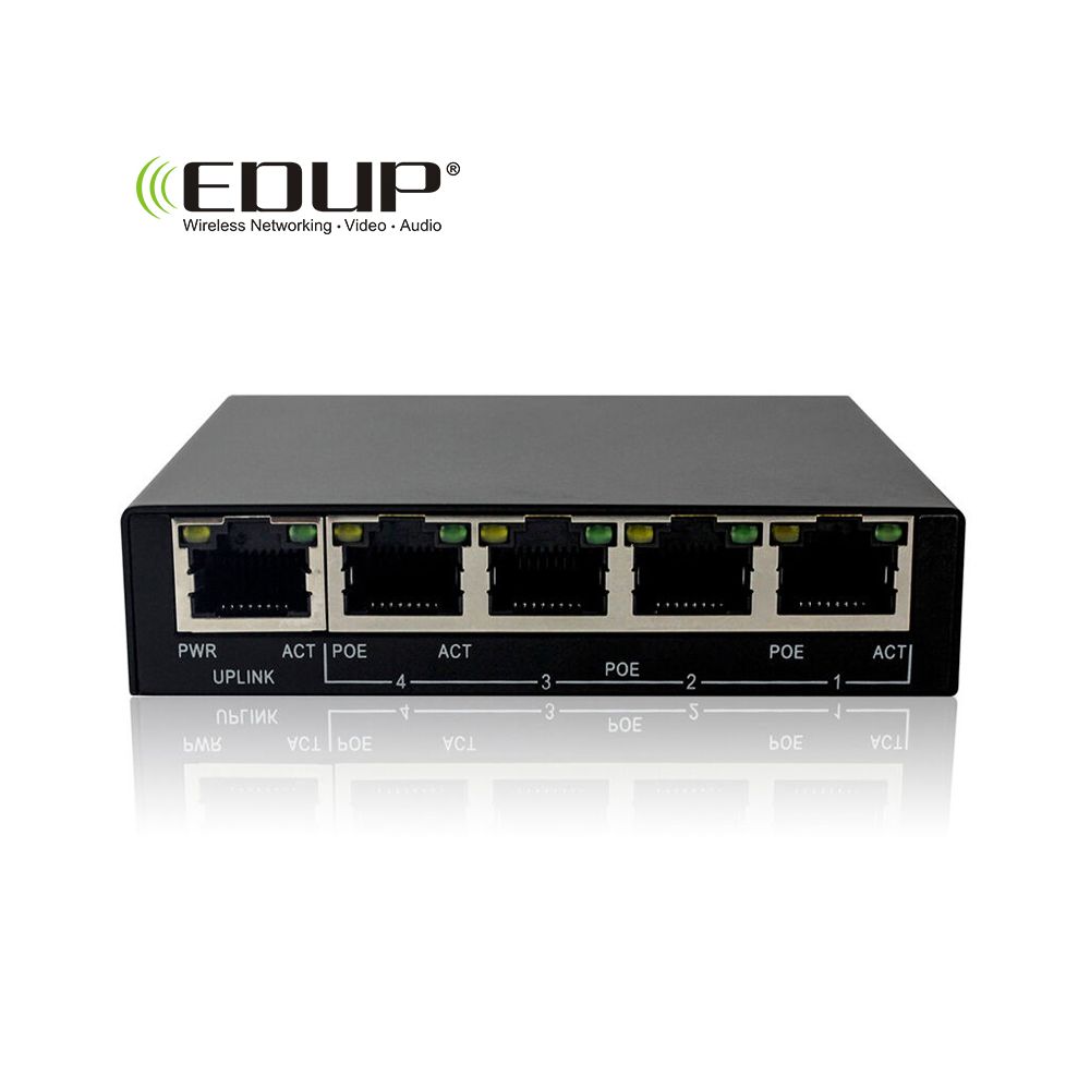 marque generique - EDUP EP-PS1024 Commutateur Ethernet PoE 10 / 100Mbps à 4 ports - Modem / Routeur / Points d'accès