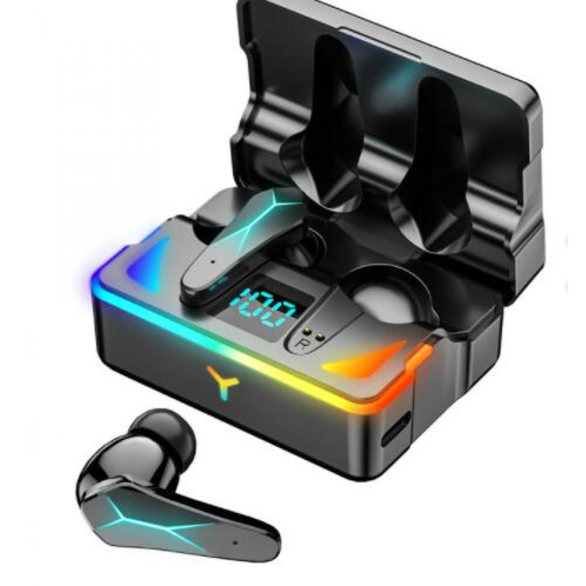Universal - Bouchons d'oreille Bluetooth Gaming Casque sans fil Gaming Casque sport LED Affichage Bouchons d'oreille Bruit Annuler Haute Définition Casque basse Gamer |(Le noir) - Micro-Casque