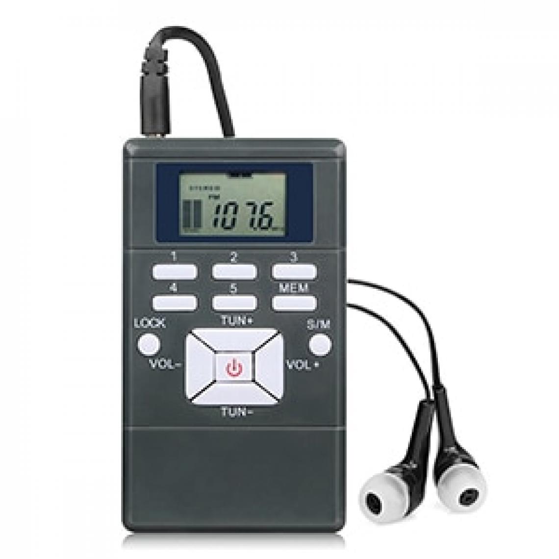 Universal - Récepteur radio FM radio stéréo portable DSP mini-récepteur d'horloge numérique pour l'église, la conférence, le musée, le guide de visite | radio DSP | radio stéréo FM radio stéréo(Le noir) - Radio