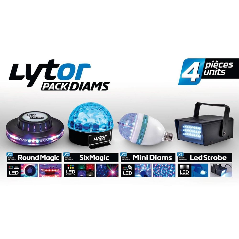 Lytor - Set de 4 jeux de lumière à LEDs spécial petites animations LYTOR DIAMS - Packs DJ