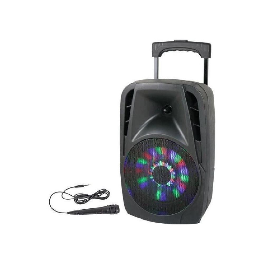 Ibiza Sound - Party-8led enceinte portable 8p/20cm - 300w avec usb, bluetooth, fm, et micro filaire - Enceintes Hifi