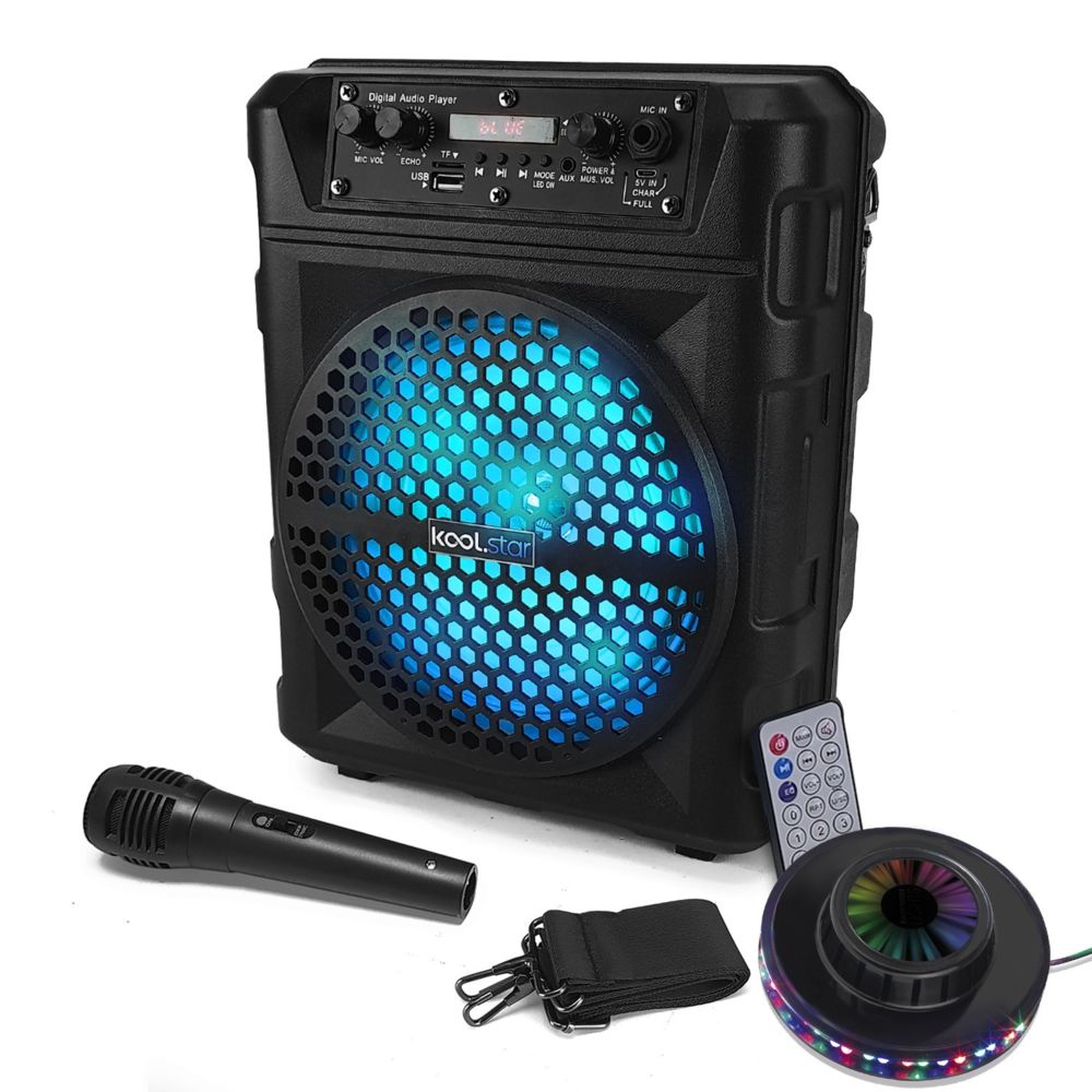 Koolstar - Enceinte Karaoké Mobile SONO DJ KoolStar SOUNDKUB08 autonome à LED - 200W - USB/SD/Bluetooth + Micro + Télécommande + UFO OVNI - Packs sonorisation