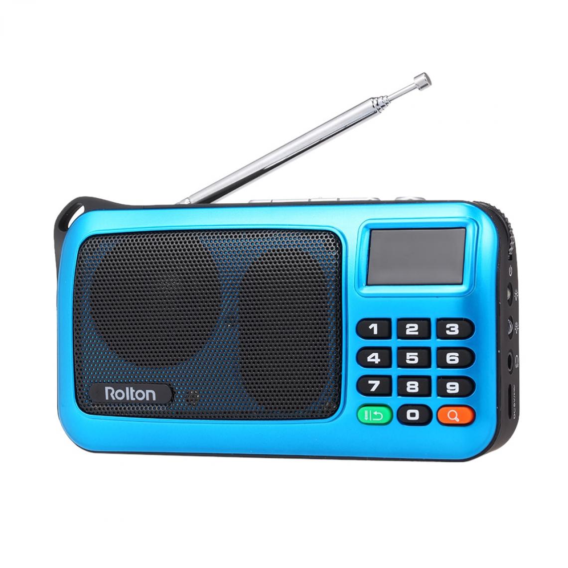 Universal - Mini radio FM portable PC haut-parleur lecteur de musique USB TF cassette écran LED récepteur stéréo HIFI radio FM numérique(Bleu) - Radio