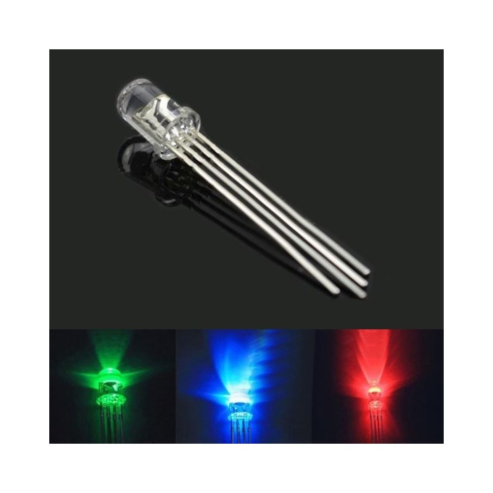 Wewoo - Diodes 10 PCS YJ024 5mm 4-Pin RGB polychrome LED commune cathode - Accessoires alimentation