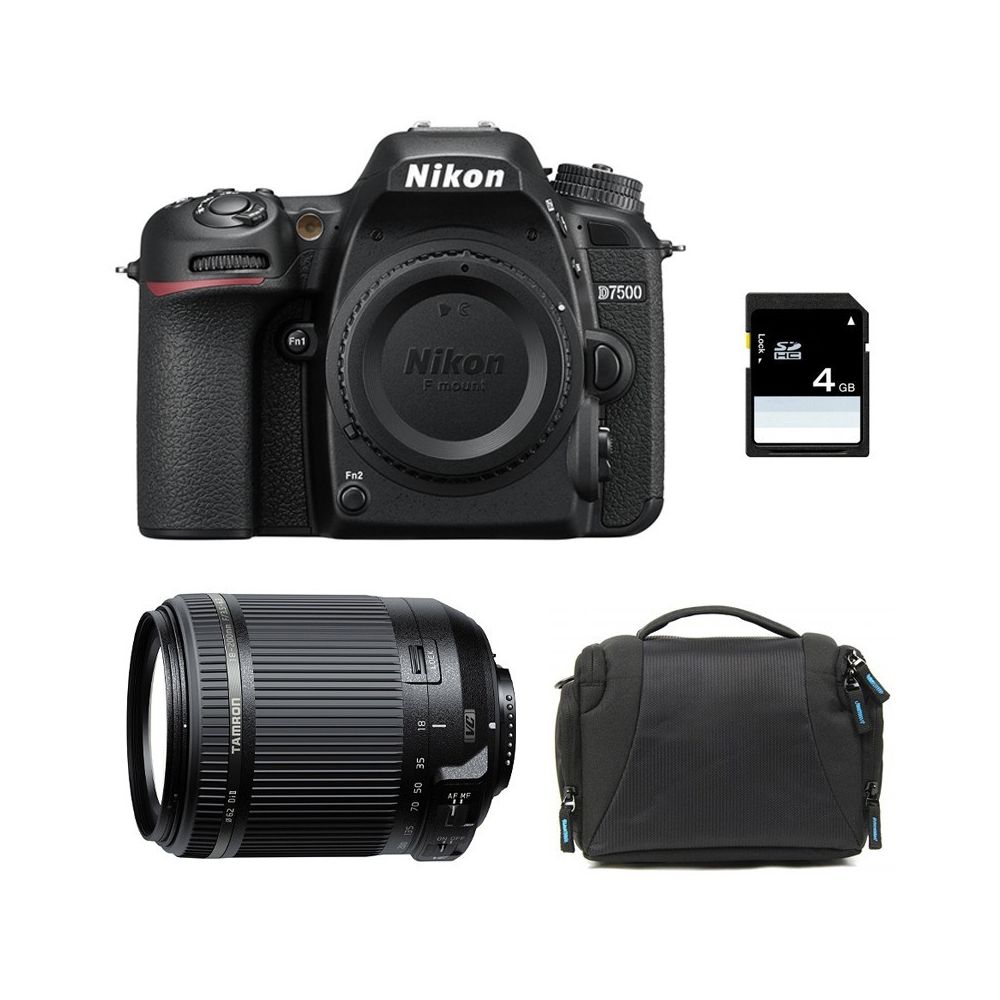 Nikon - PACK NIKON D7500 + TAMRON 18-200 VC + Sac + Carte SD 4Go - Reflex Grand Public