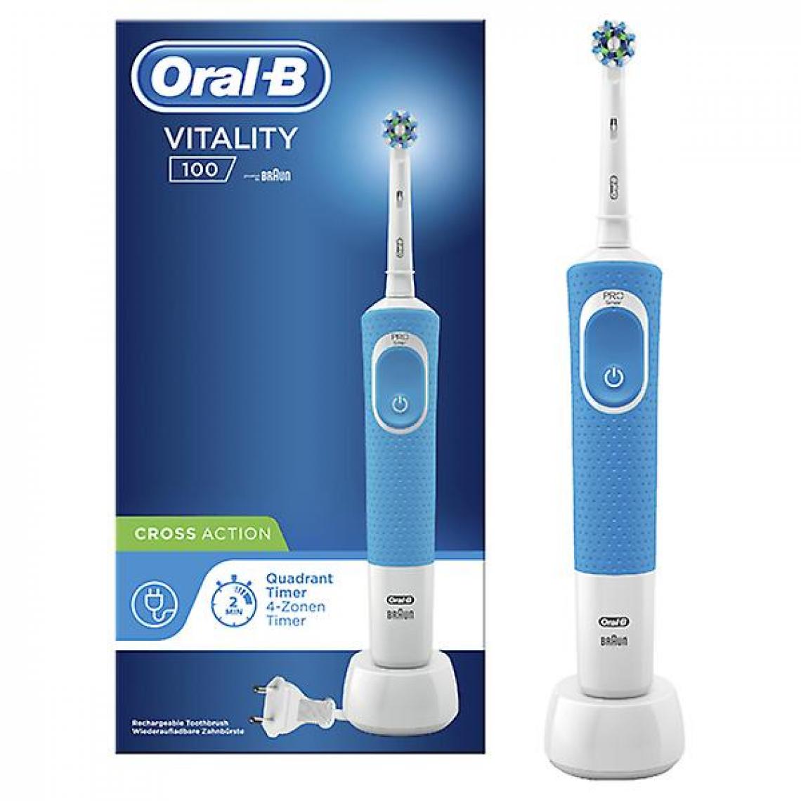 Universal - Brosse à dents électrique Vitality 100 Crossing Action Oral - B 100 Beam/Blanc(blanche) - Brosse à dents électrique