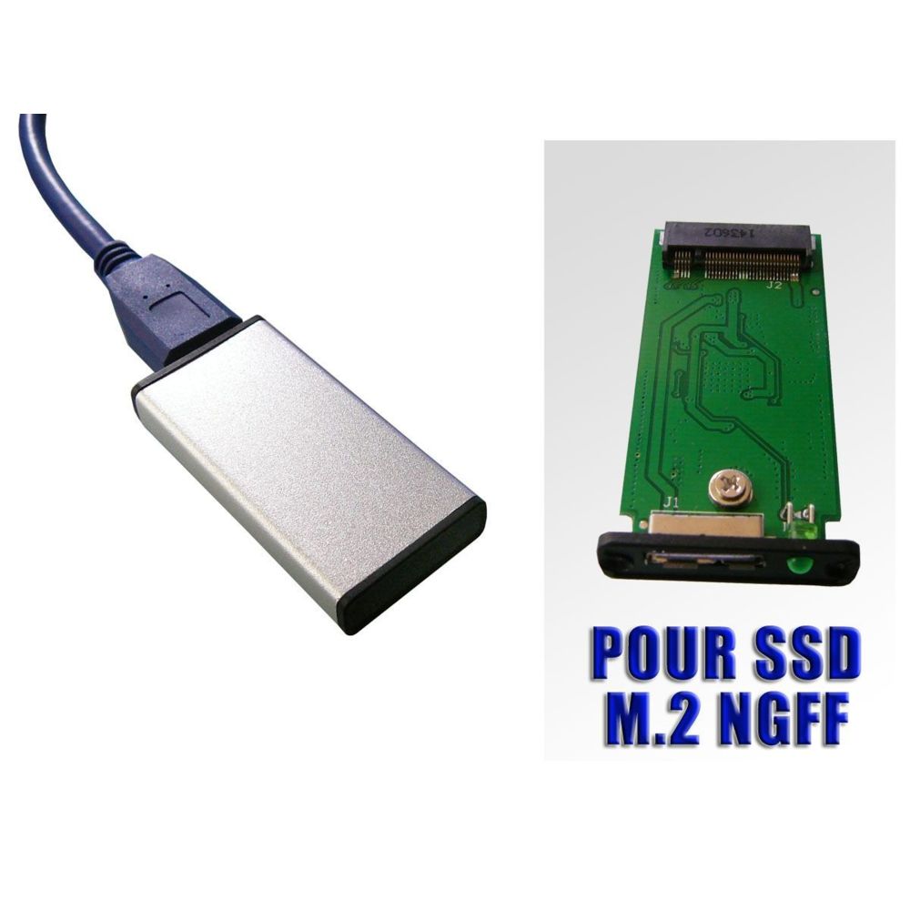 Kalea-Informatique - Boitier Aluminium USB 3.0 Pour SSD M.2 M2 NGFF Type SATA uniquement, B ou M Key BOITIER COURT Type SATA uniquement, B ou M Key BOITIER COURT - Accessoires SSD