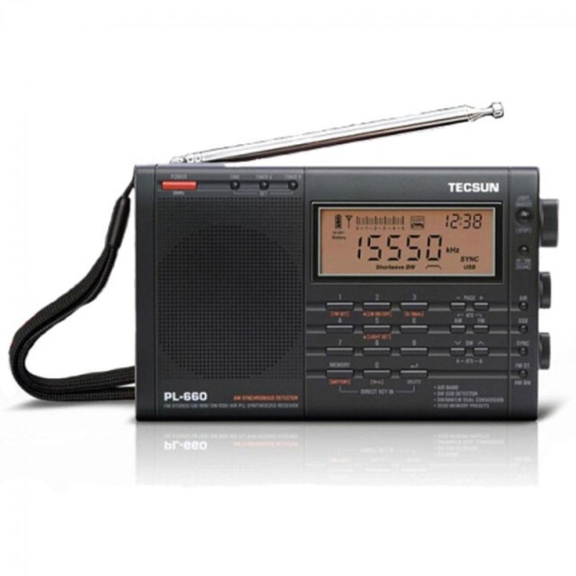 Universal - PLL SSB VHF Récepteur radio à bande d'air FM/MW/SW/LW Multibande 2 voies(Le noir) - Radio