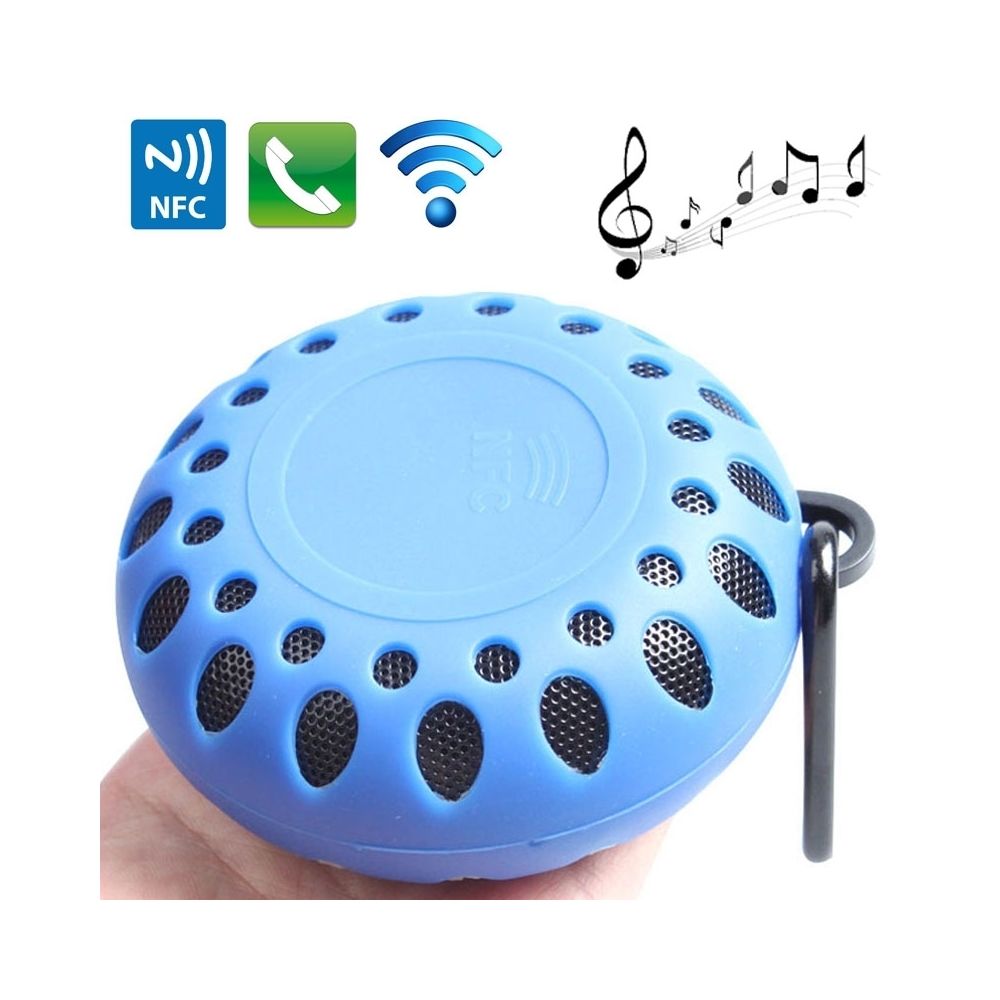Wewoo - Enceinte Bluetooth étanche bleu Haut-parleur imperméable à l'eau portatif de sports de plein air avec la boucle de coup, appel mains libres, fonction de NFC - Enceintes Hifi
