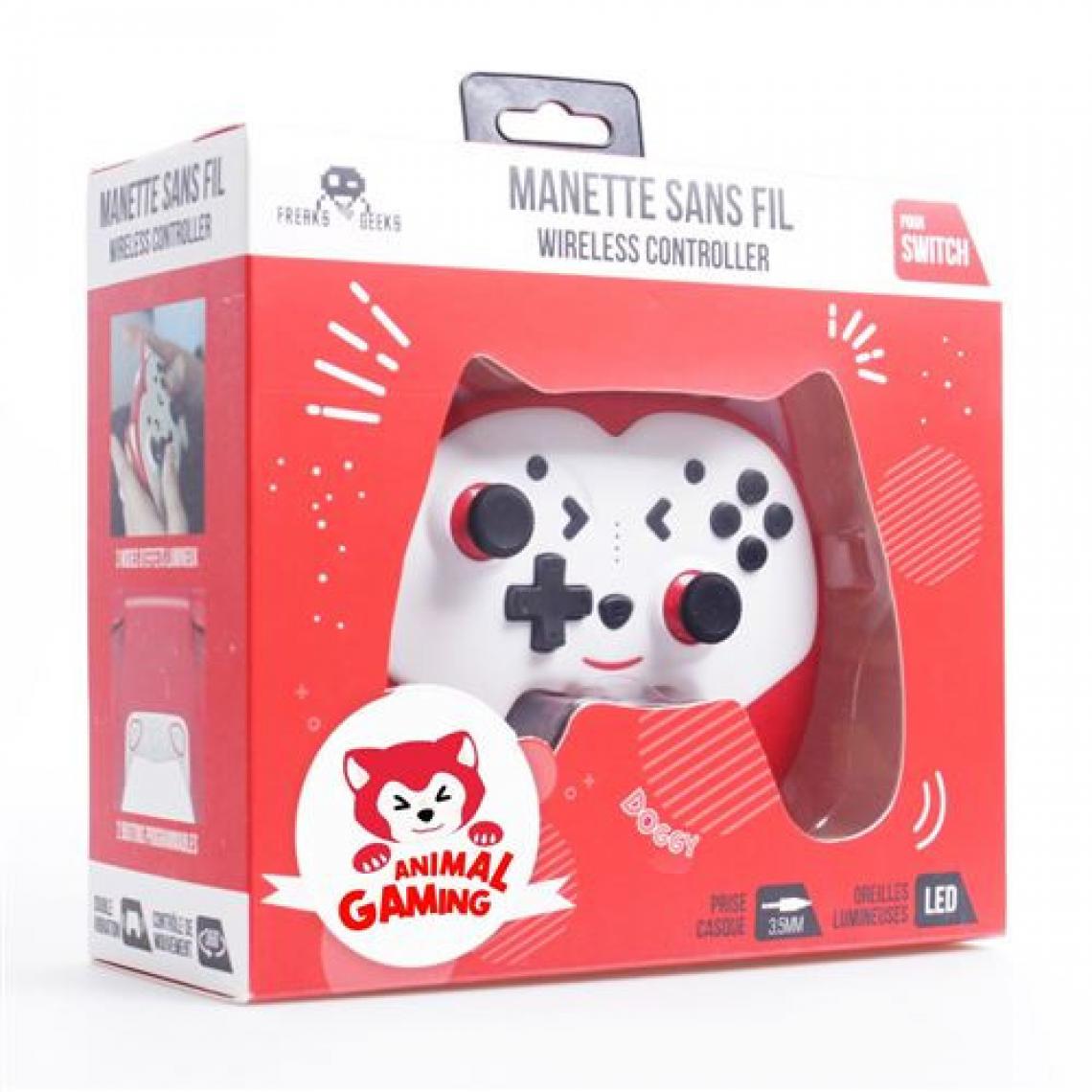 Freaks And Geeks - Manette Gaming sans fil pour enfant Freaks And Geeks Edition Doggy Rouge - Joystick