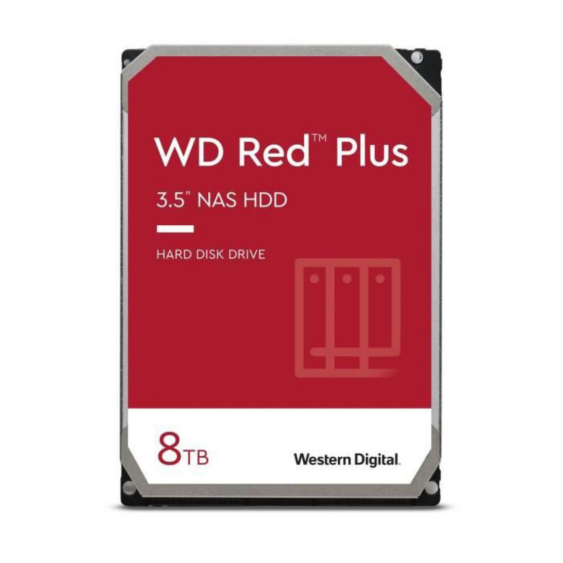 Western Digital - WD Red™ Plus - Disque dur Interne NAS - 8To - 7200 tr/min - 3.5 (WD80EFBX) - Disque Dur interne