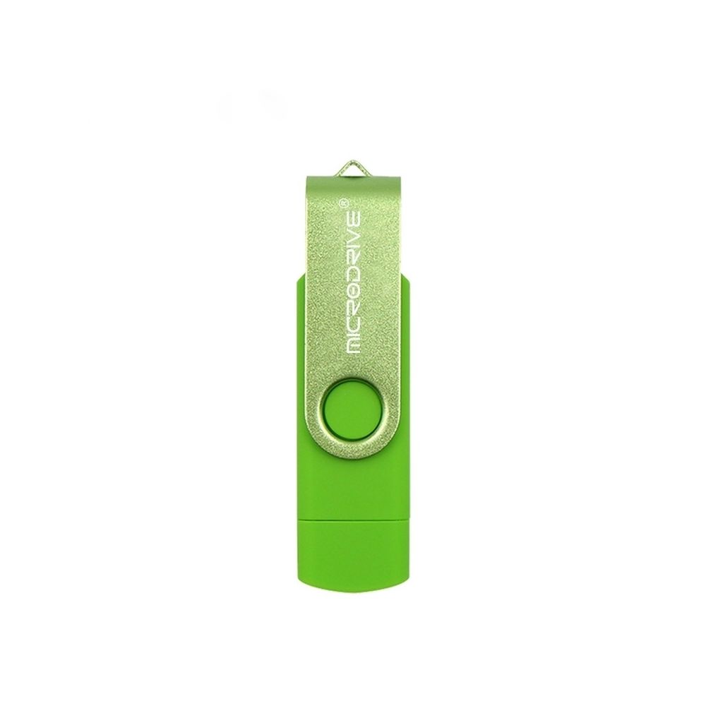 Wewoo - Clé USB Ordinateur mobile MicroDrive 32 Go USB 2.0 - Disque U métallique rotatif OTG à double usage Vert - Clés USB