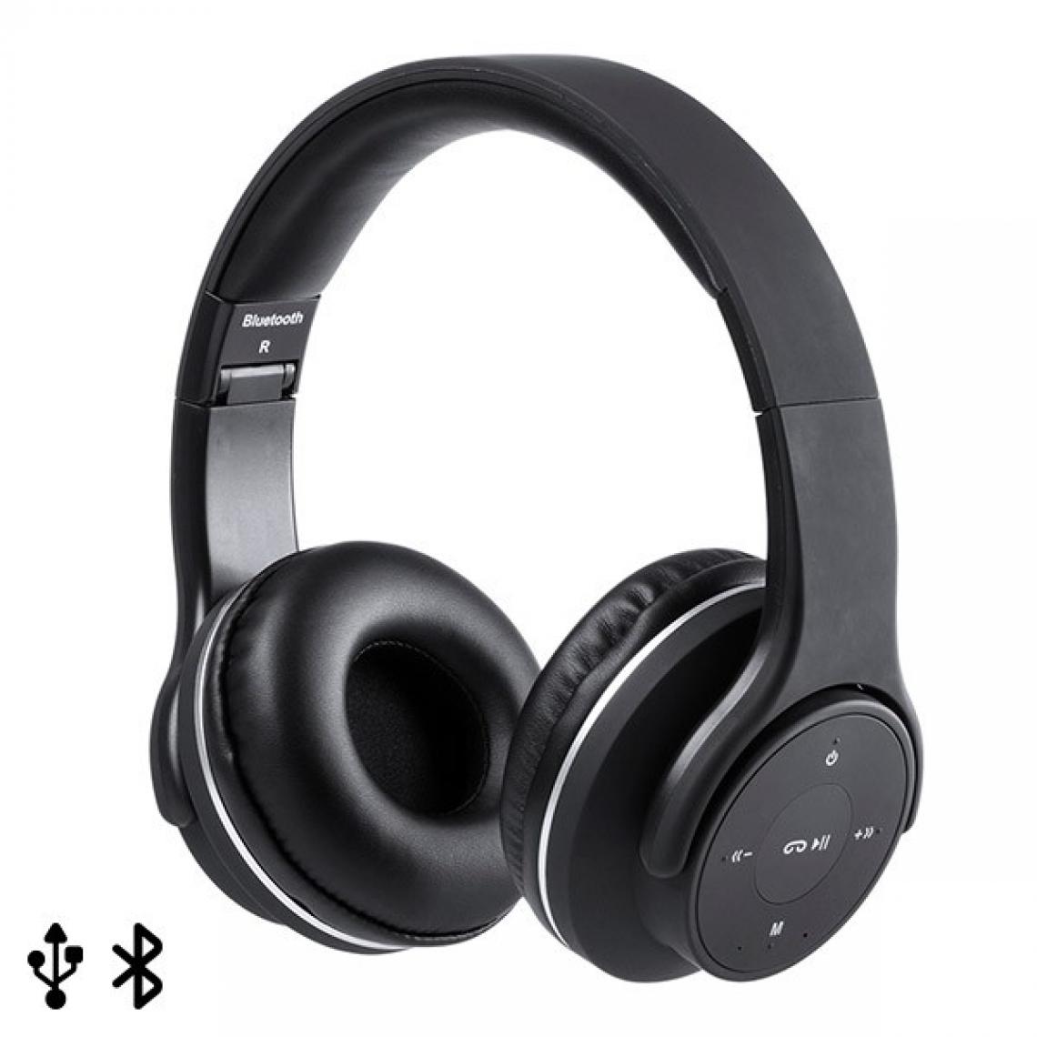 Totalcadeau - Ecouteurs Pliables avec Bluetooth USB FM 6W Noir Couleur - Noir pas cher - Barre de son