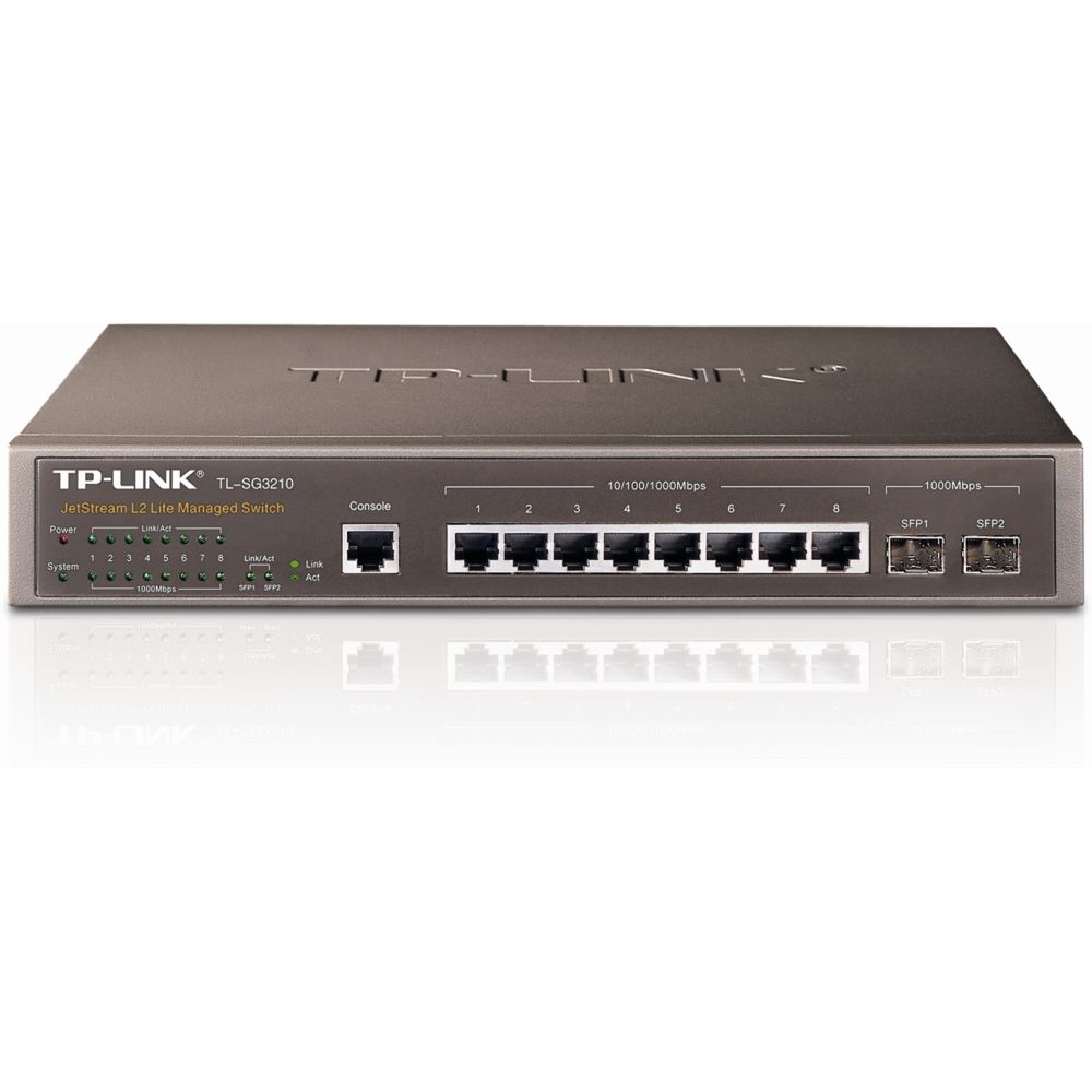 TP-LINK - Switch réseau RJ45 TP-LINK SG-3210 Niveau 2 8 ports Gigabit + 2 SFP - Switch