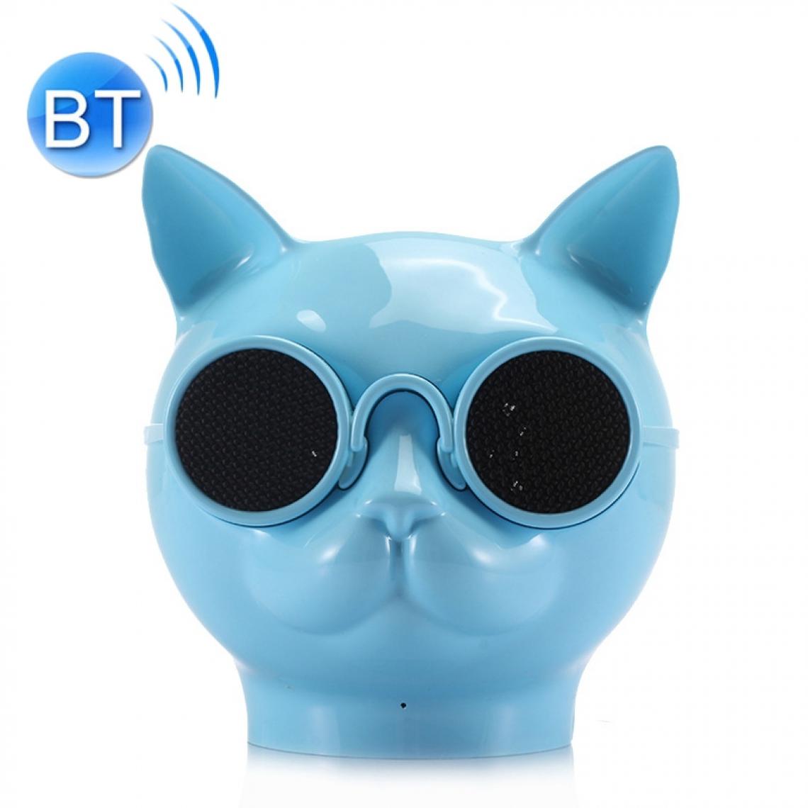 Wewoo - Enceinte Bluetooth Haut-parleur sans fil de forme Mini CatPrise en charge mains libres / carte Micro SD / FM Bleu - Enceintes Hifi