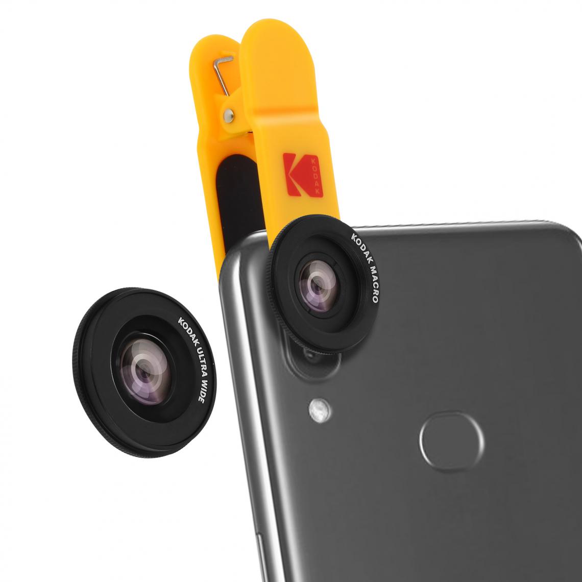 Avizar - Kit Objectif Smartphone 2 en 1 Grand Angle 100° / Macro 15X Kodak - Objectif Photo