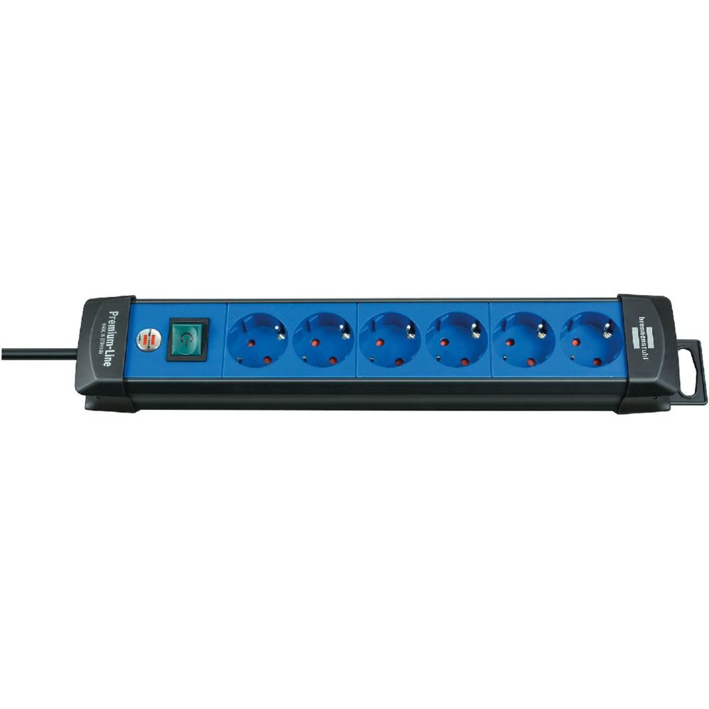 Brennenstuhl - Brennenstuhl Prolongateur multiprise Premium-Line 6 prises noir/bleu 3m H05VV-F 3G1,5 - Blocs multiprises