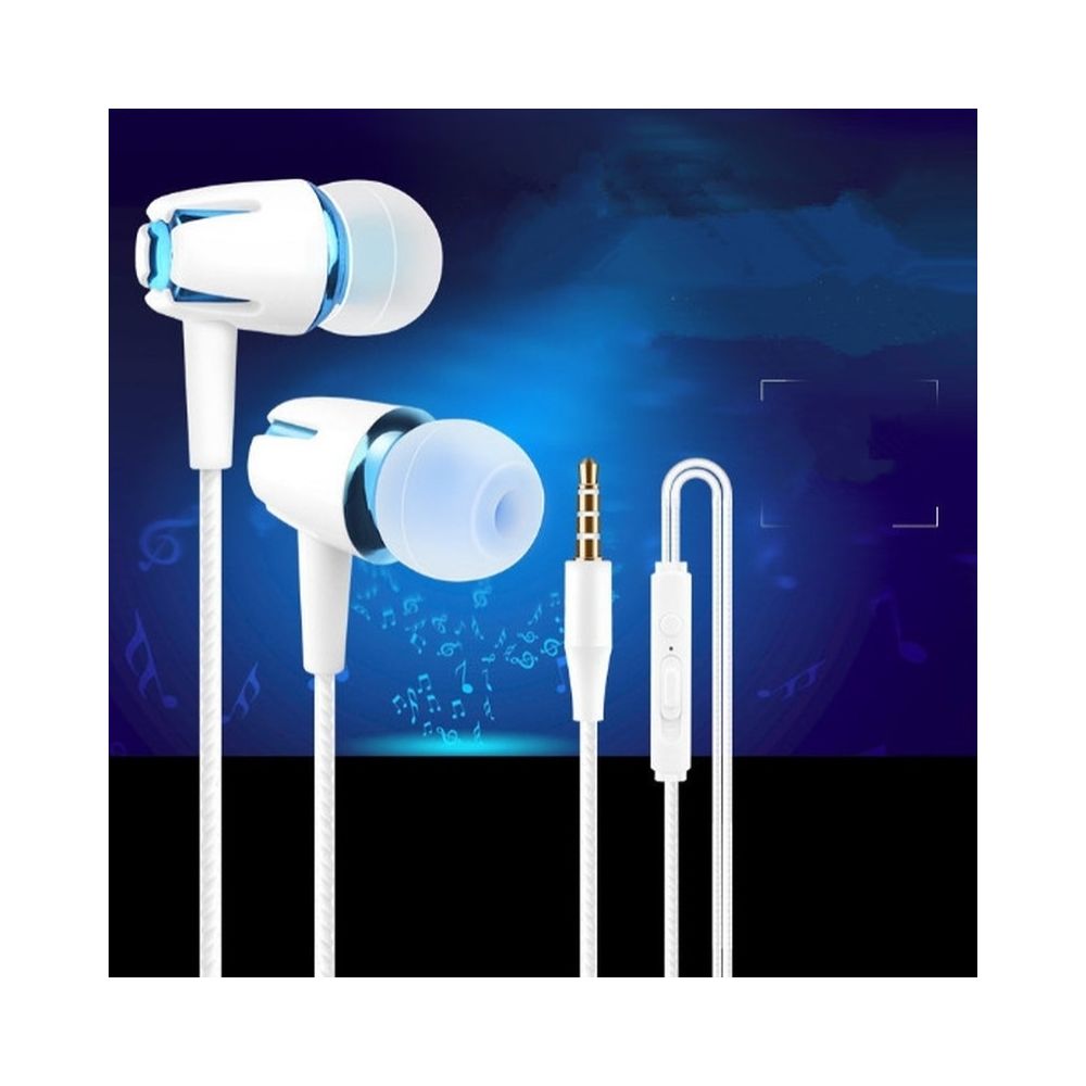 Wewoo - Écouteur intra-auriculaire 3.5mm écouteurs filaires stéréo son casque basse en métal avec micro pour téléphone intelligent bleu - Ecouteurs intra-auriculaires