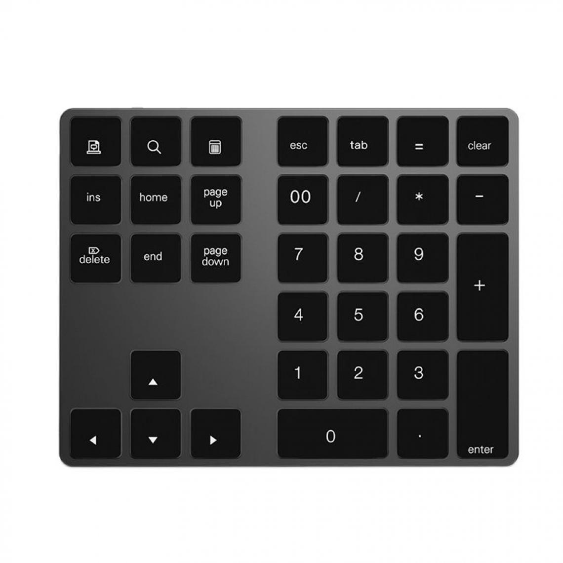 Generic - Clavier numérique sans fil Bluetooth 3.0, 34 touches  pour comptabilité, compatible  avec Mac Windows IOS, PC OS Android, tablette et ordinateur portables 14.6 * 11.4 * 0.9 cm - Noir  - Clavier