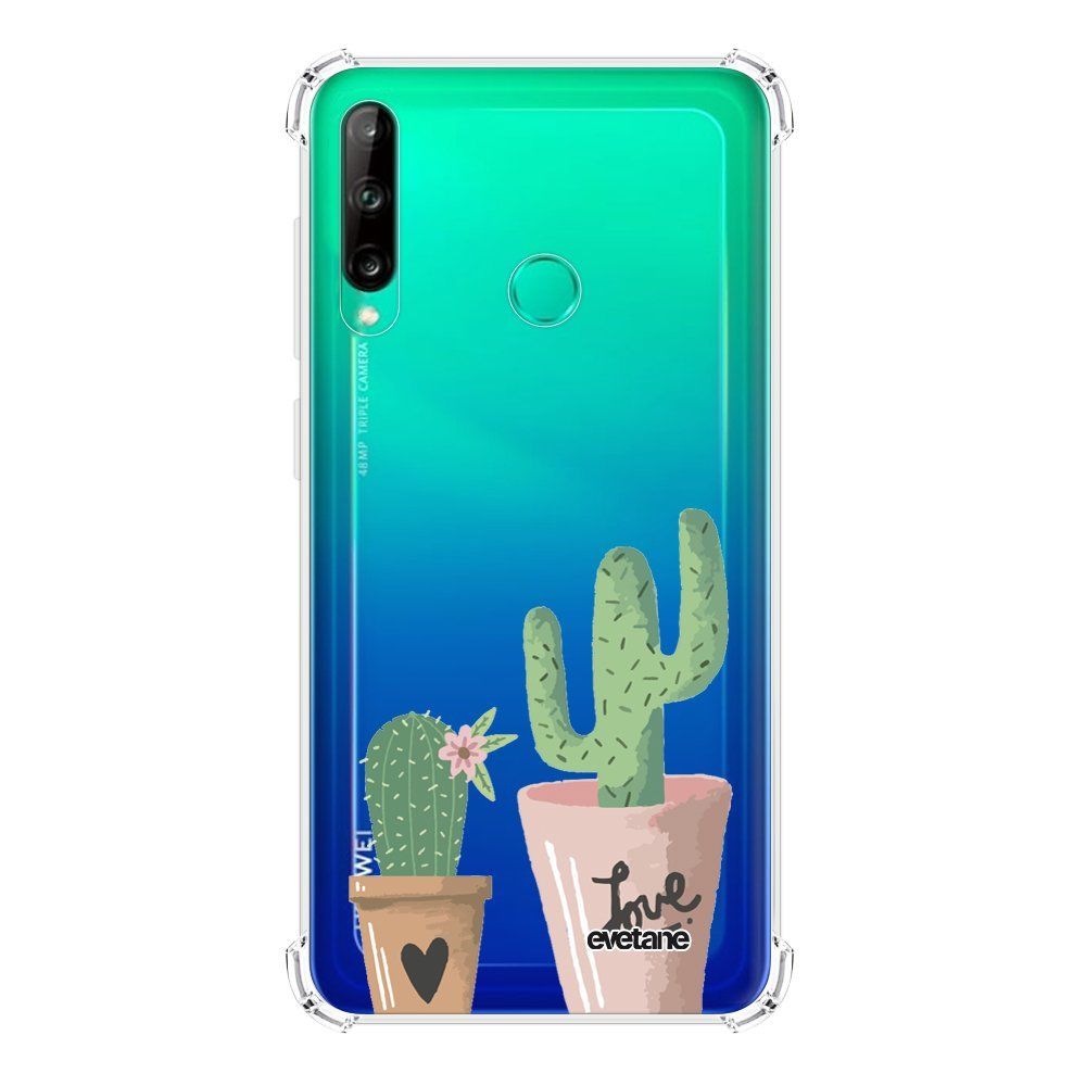 Evetane - Coque Huawei P40 Lite E anti-choc souple avec angles renforcés transparente Cactus Love Evetane - Coque, étui smartphone