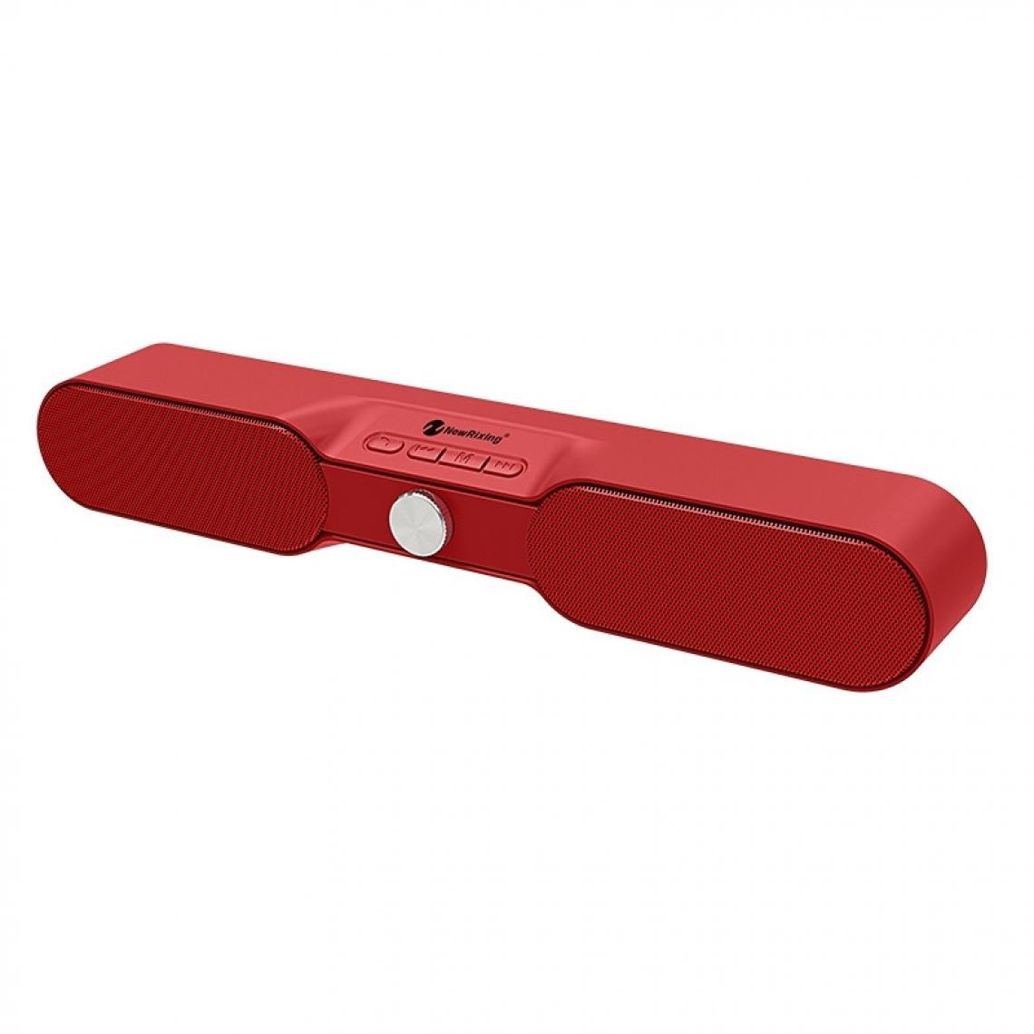 Wewoo - Enceinte Bluetooth NR4017 Haut-parleur stéréo avec barre de son surround 10W microphone rouge - Enceinte PC