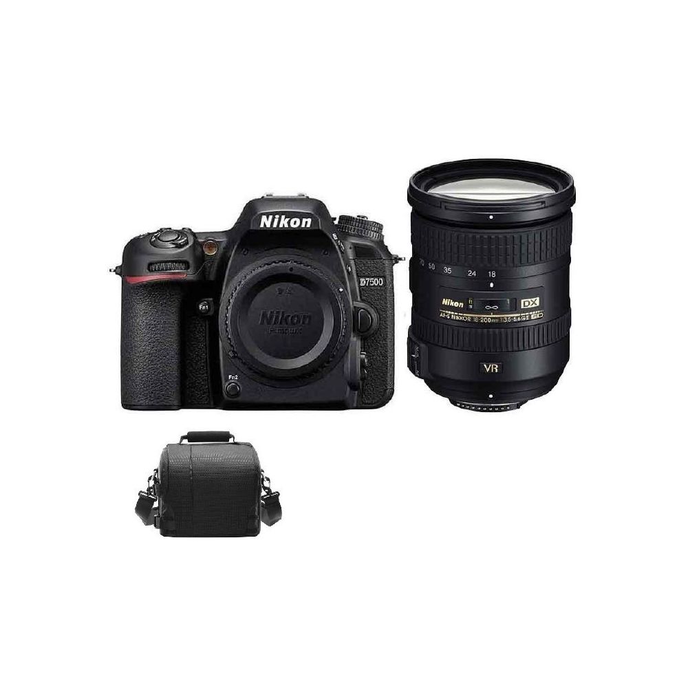 Nikon - NIKON D7500 + AF-S 18-200MM F3.5-5.6G ED VR II DX + camera Bag - Reflex Grand Public