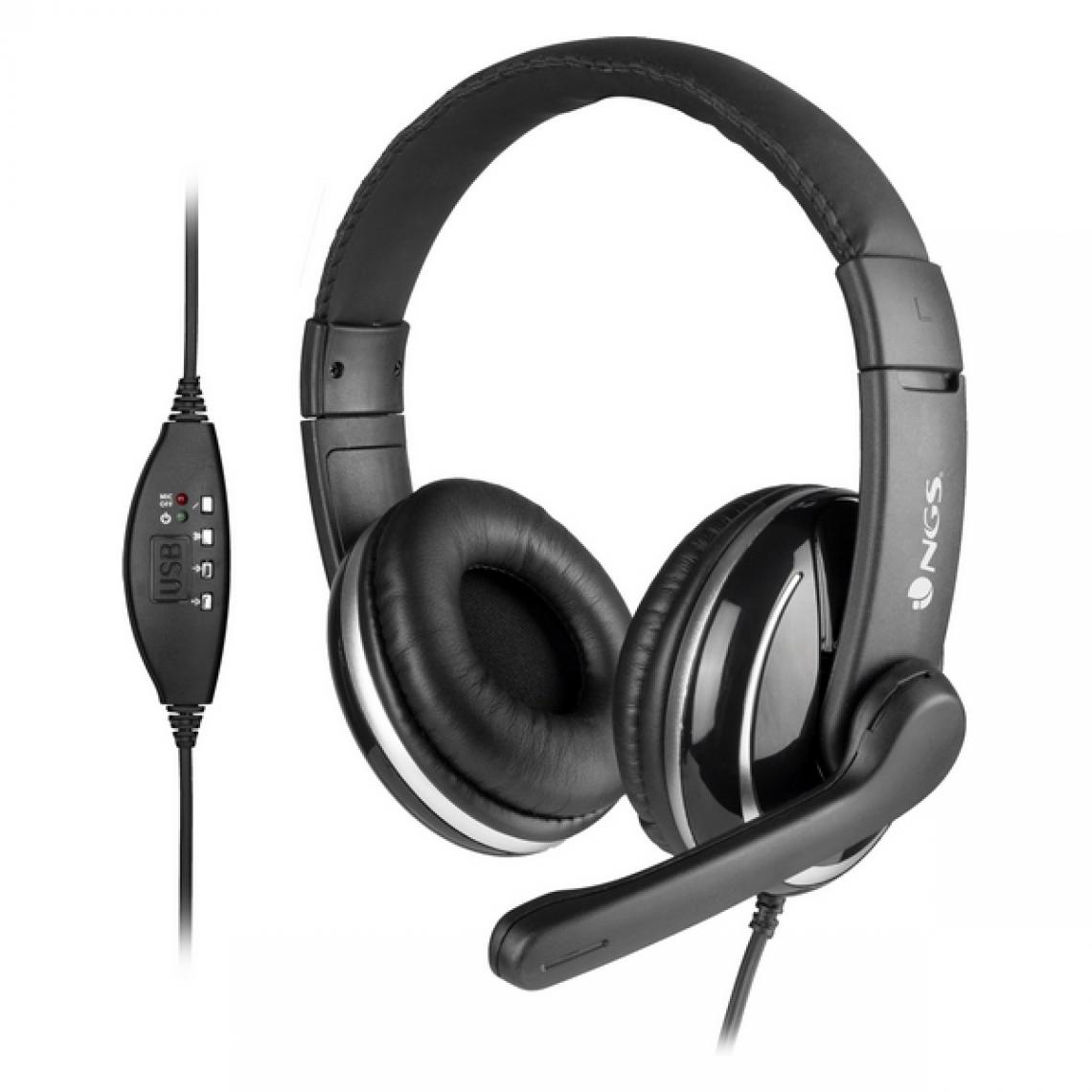 Ngs - Casques avec Microphone NGS VOX800USB Noir - Micro-Casque