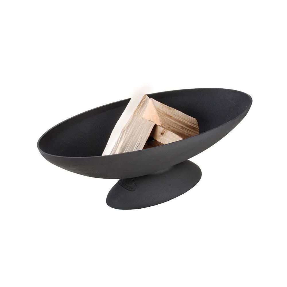 Esschert Design - Brasero oval en fonte noire forme vasque à feu 78x37x26cm - Barbecues charbon de bois