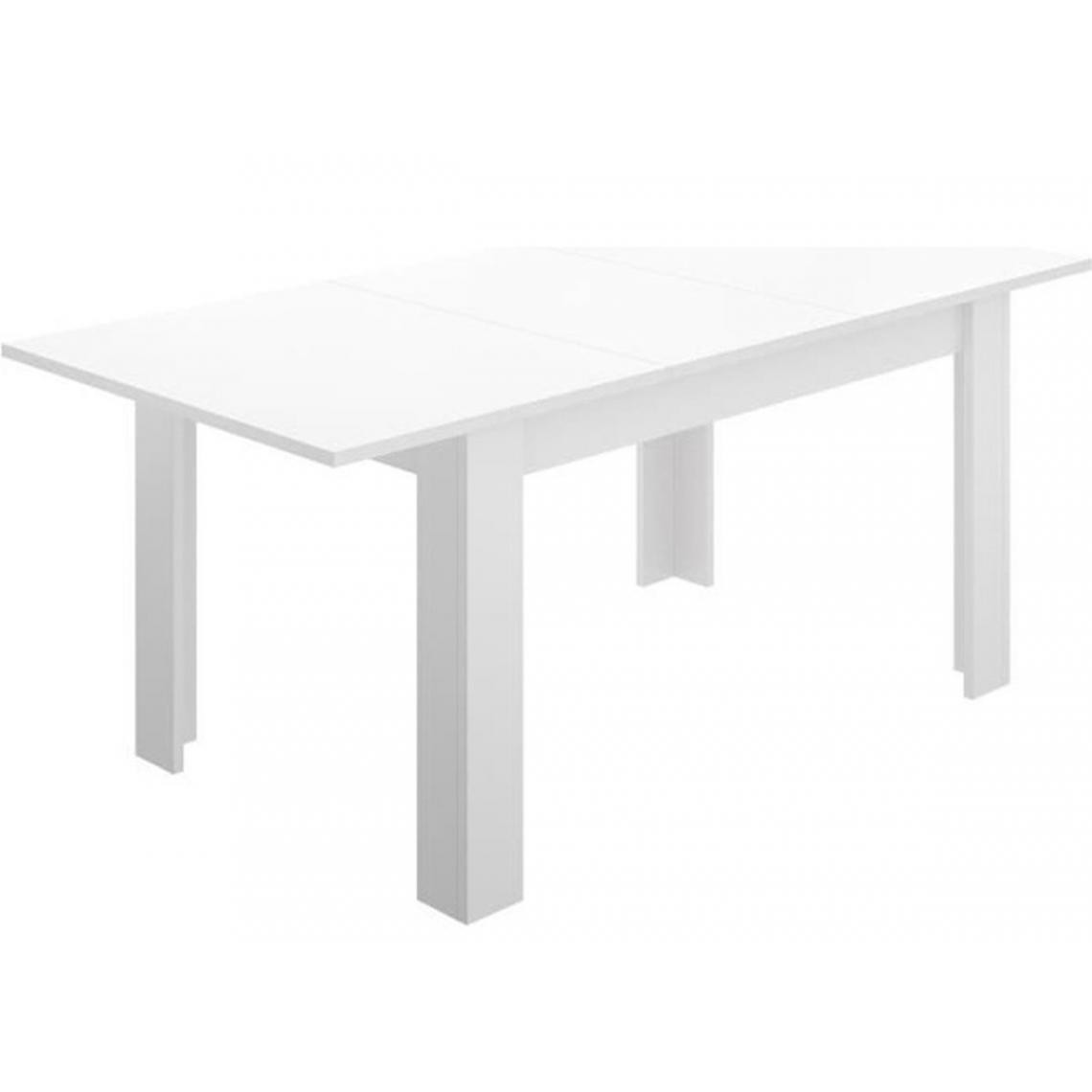 Pegane - Table de salon extensible coloris blanc brillant - Longueur 140-190 x Hauteur 77 x Profondeur 90 cm - Tables à manger