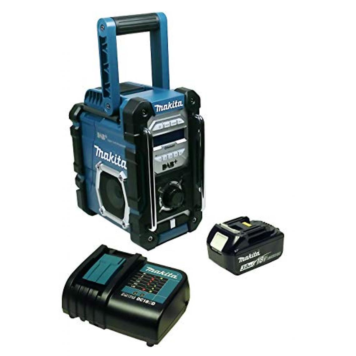 Makita - DMR112+BL1830B+DC18RC Radio de Chantier avec Dab + et Bluetooth + Batterie 3 Ah et Chargeur - Enceintes Hifi