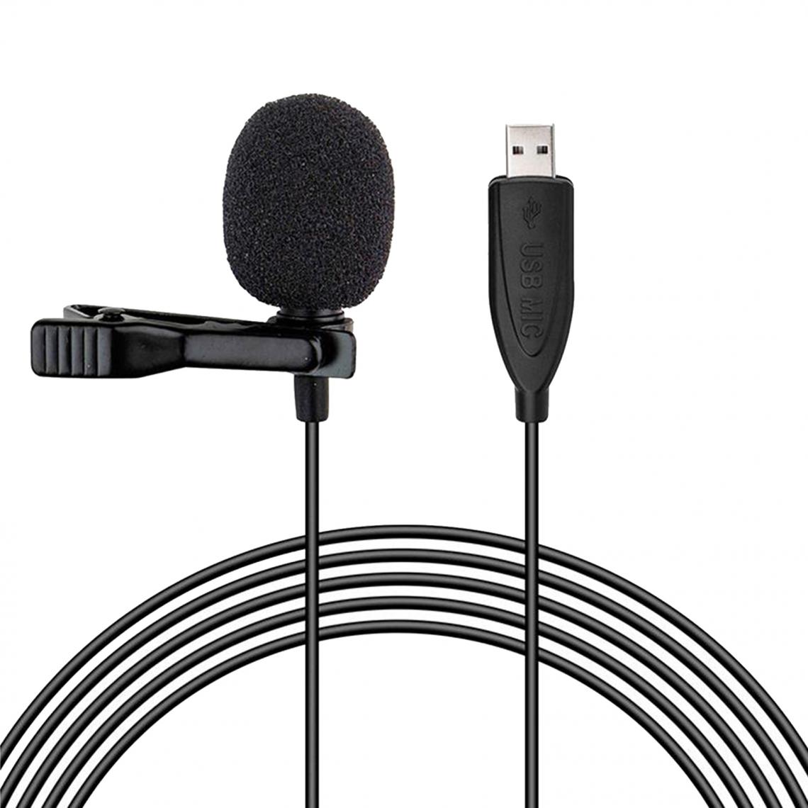 marque generique - USB Micro-Cravate Cravate Microphone pour L'enregistrement Vidéo Podcasting Live Streaming, USB Clip-sur Ordinateur Microphones, omnidirectionnel - Microphone PC