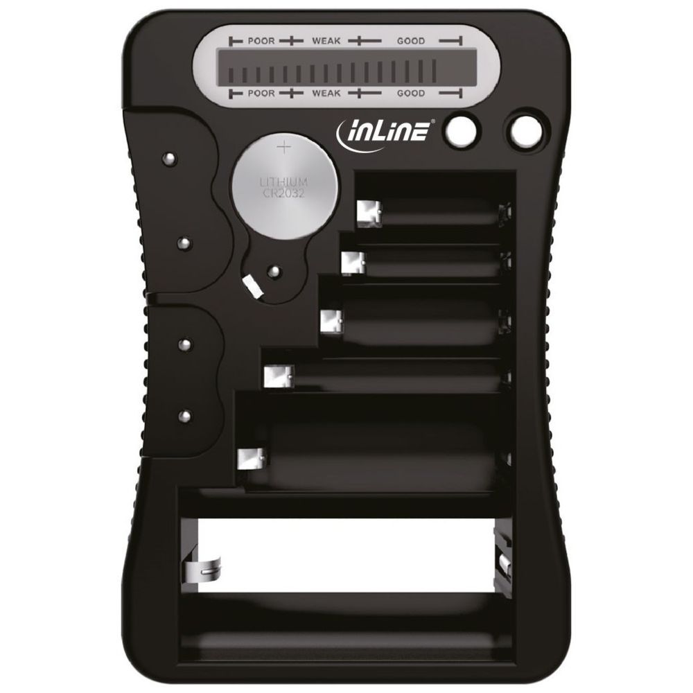 Inline - Testeur de batterie InLine® avec écran LCD, pour piles rondes et piles boutons - Accessoires et Pièces Détachées