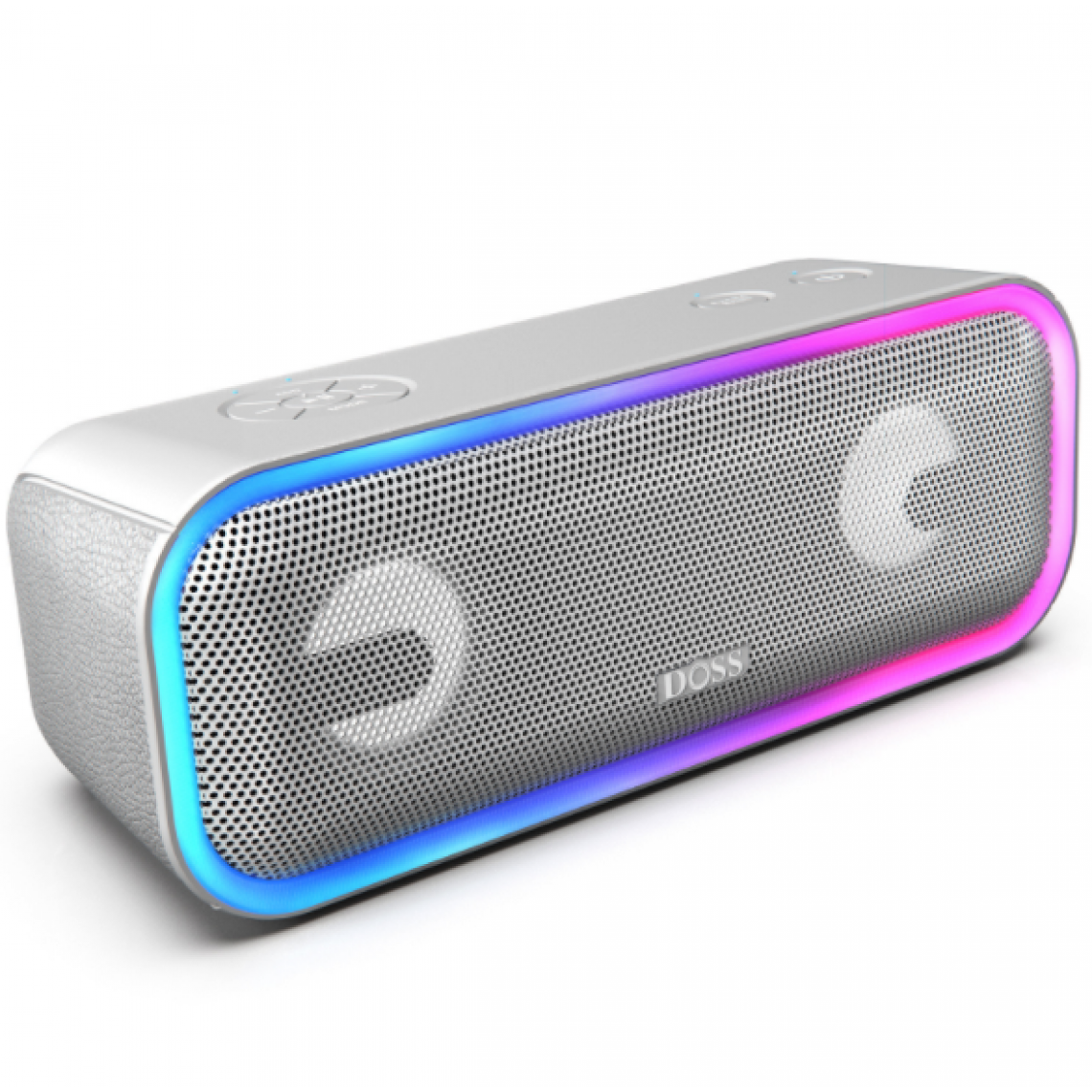 Chrono - Haut-parleur Bluetooth DOSS SoundBox Pro Plus, haut-parleur 24W, boîte à musique avec effets lumineux, super basses, couplage stéréo sans fil, 17 heures d'autonomie, emplacement pour carte TF(Gris) - Enceintes Hifi