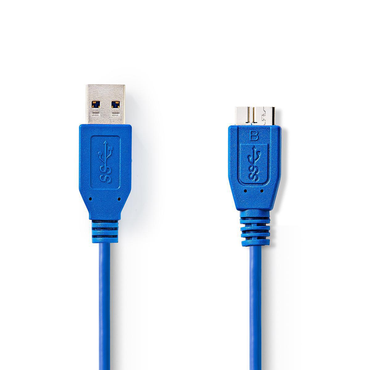 Nedis - Nedis Câble USB 3.0 A Mâle - Micro B Mâle 1,0 m Bleu - Câble antenne