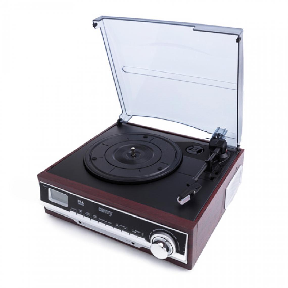 Adler - platine vinyle avec radio et Bluetooth / MP3 / USB / SD / enregistrement marron gris noir - Platine