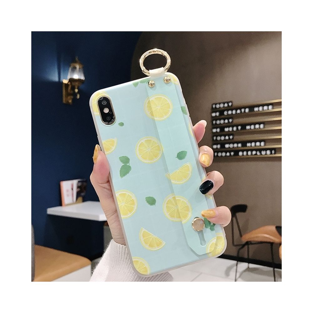 Wewoo - Coque Fashion Étui TPU avec dragonne à motif citron pour iPhone XR modèle B citron - Coque, étui smartphone
