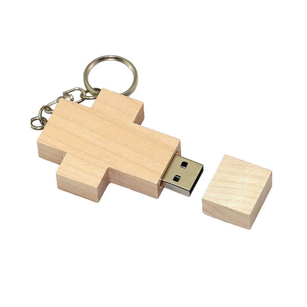 marque generique - 16GO USB 2.0 Clé USB Clef Mémoire Flash Data Stockage Croix Bois en bois - Clés USB