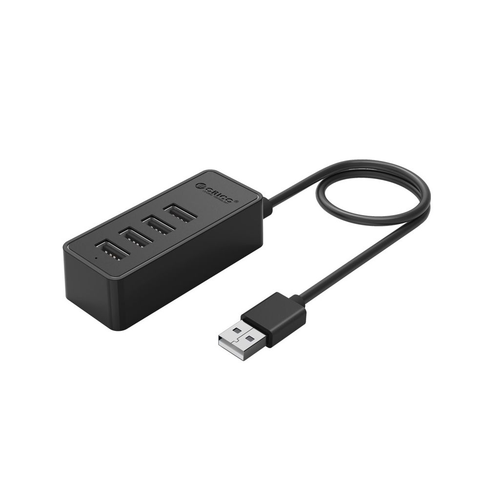 Wewoo - Hub USB 2.0 noir USB 2.0 Bureau avec 30cm Câble Micro USB Alimentation - Hub