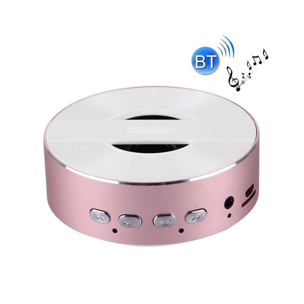 Wewoo - Enceinte Bluetooth d'intérieur or rose Haut-parleur stéréo en forme ronde, avec microphone intégré, prise en charge des appels mains libres, carte TF et AUX IN, distance Bluetooth: 10 m - Enceintes Hifi