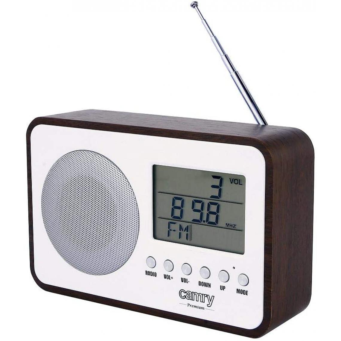 Camry - radio FM portable marron blanc - Radio