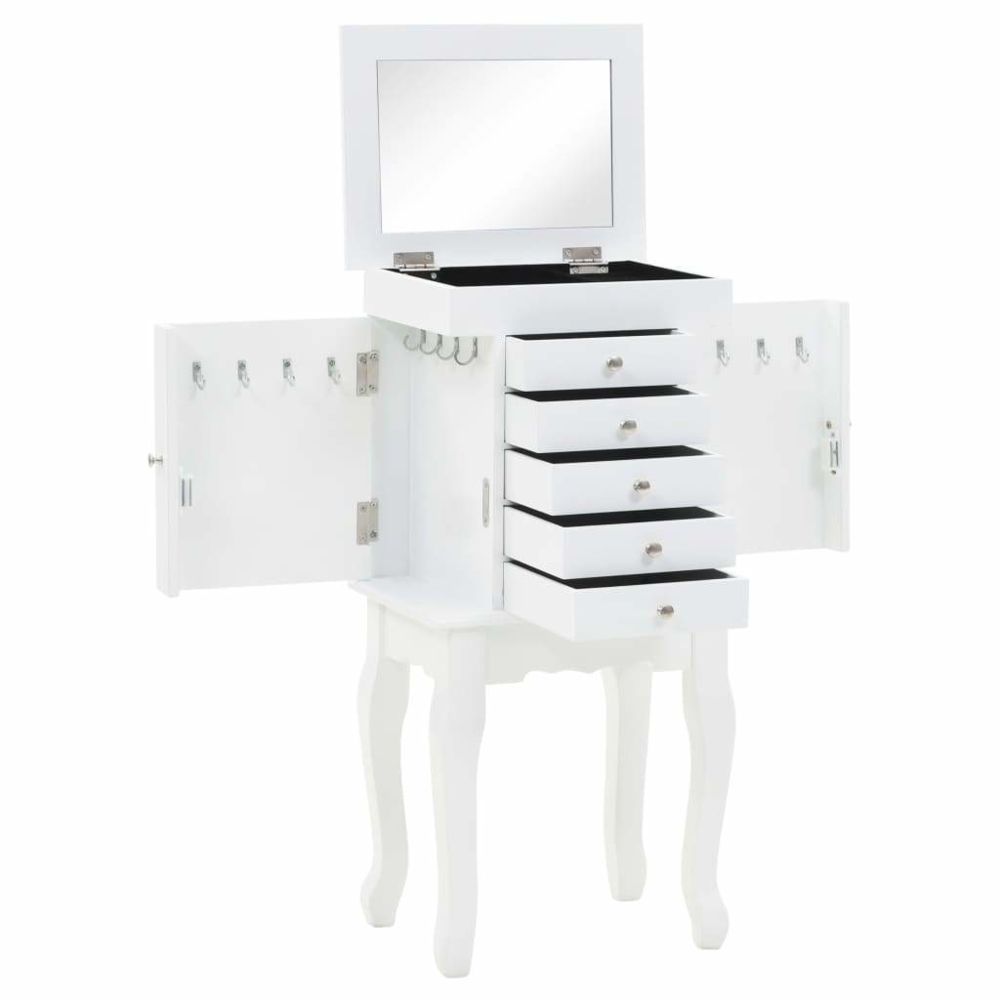 Helloshop26 - Buffet bahut armoire console meuble de rangement à bijoux sur pieds blanc 4402050 - Consoles