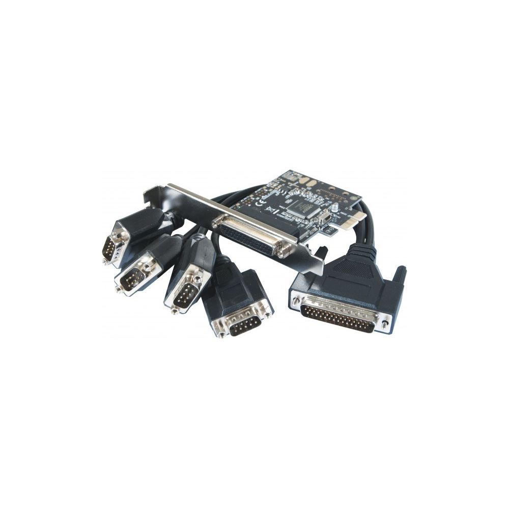 Dexlan - Carte PCI-Express 1X - 4 ports série RS232 Std & Low Profile - Carte Graphique NVIDIA