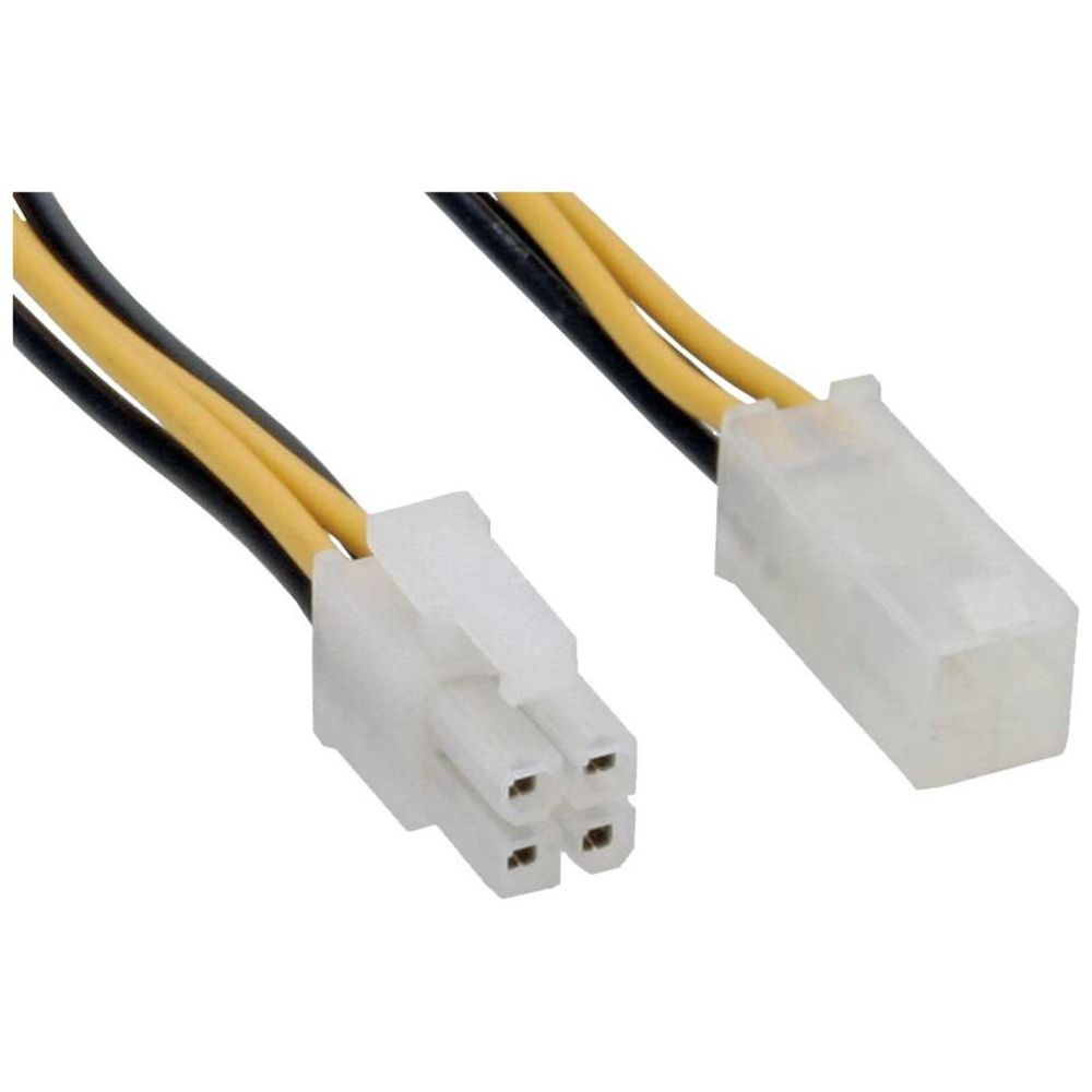 Inline - Rallonge câble électrique interne, InLine®, 4 broches mâle/fem., bloc d'alimentation - carte mère ""P4"", 20cm - Accessoires et Pièces Détachées