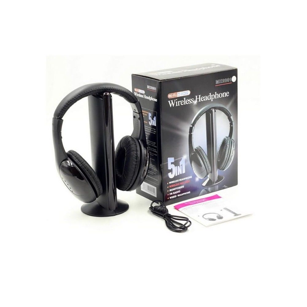 Dealstore - 5 en 1 Hi-Fi casque sans fil écouteurs casque pour PC portable TV radio FM MP3 - Ecouteurs intra-auriculaires