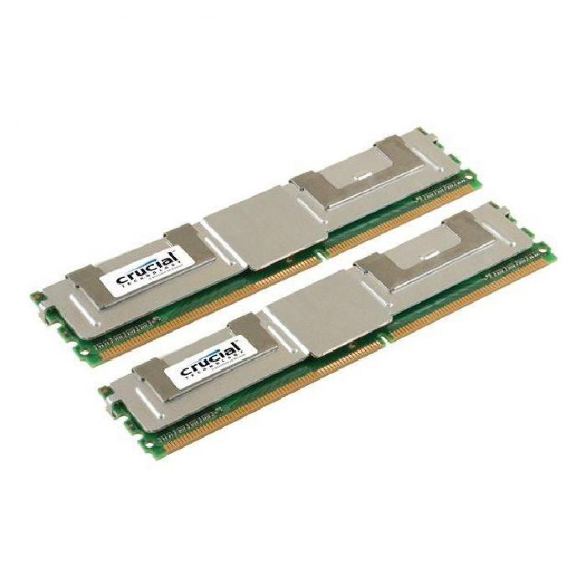Crucial - 8 Go (Kit 2x 4 Go) DDR2-SDRAM PC5300 ECC Fully Buffered CL5 - RAM PC Fixe