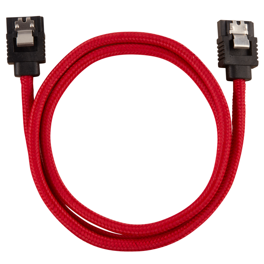 Corsair - SATA gainé droit - 60 cm - rouge - Câble tuning PC