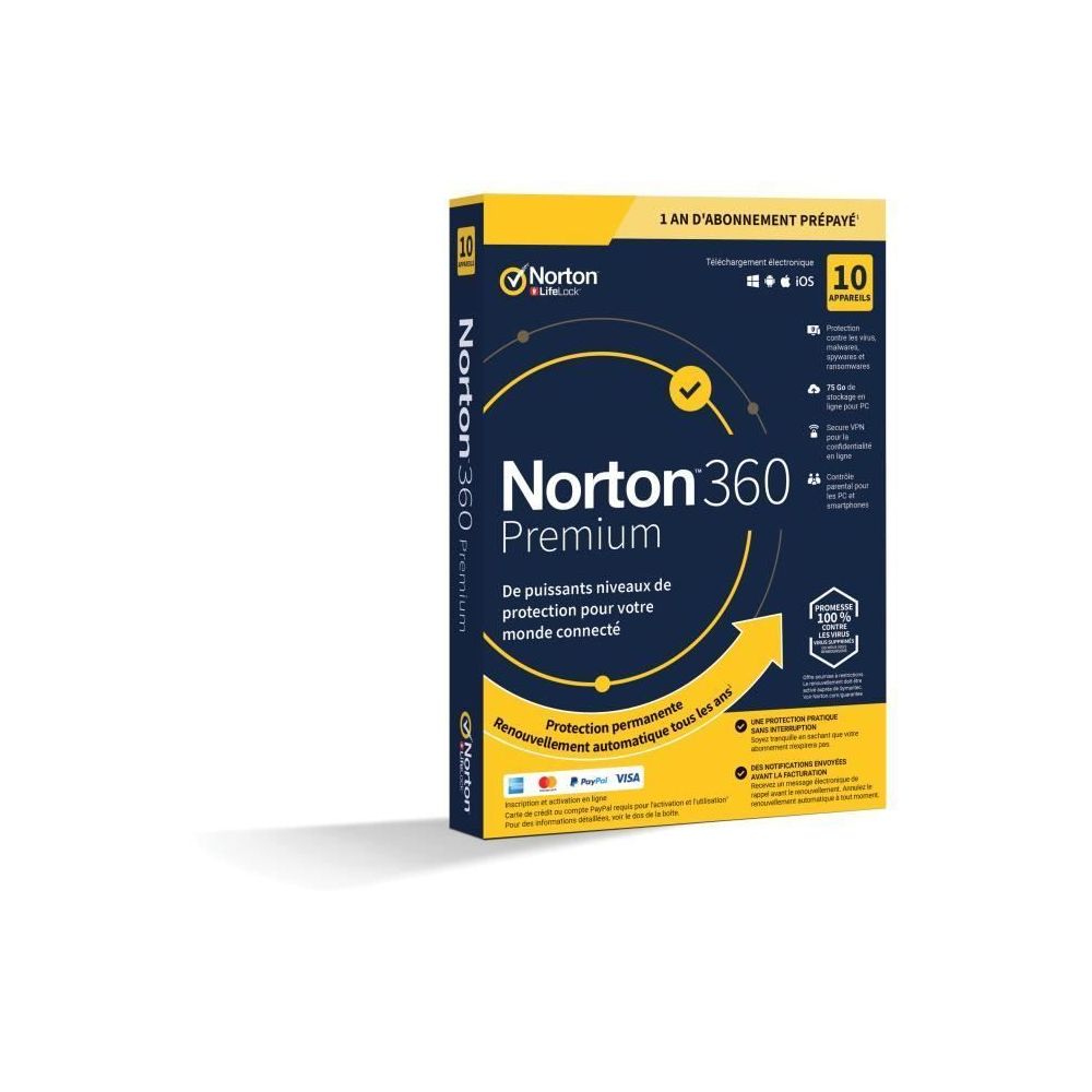 Sans Marque - Logiciel Norton 360 Premium 75Go - Suite de Sécurité