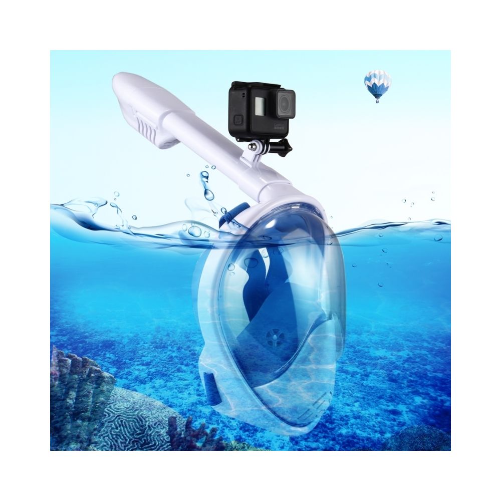 Wewoo - Masque de plongée bleu pour GoPro HERO5 / 4/3 + / 3/2/1, L / XL SizeGoPro HERO6 / 5/5 Session / 4 Session / 4/3 + / 3/2/1 , Xiaomi et autres caméras d'action 260mm Tube Sports nautiques Équipement de complet Dry Snorkel - Caméras Sportives