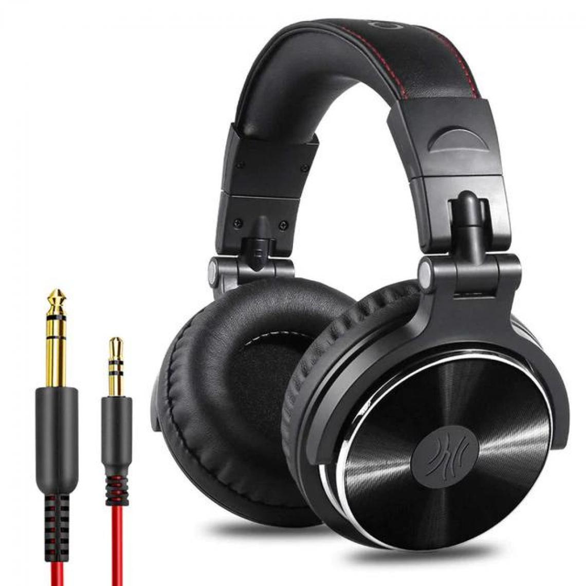 Universal - Over Headset Hi-Fi Studio DJ Headset Surveillance par câble Musique Jeu Headset Casque pour téléphone portable Ordinateur PC avec microphone |(Le noir) - Micro-Casque